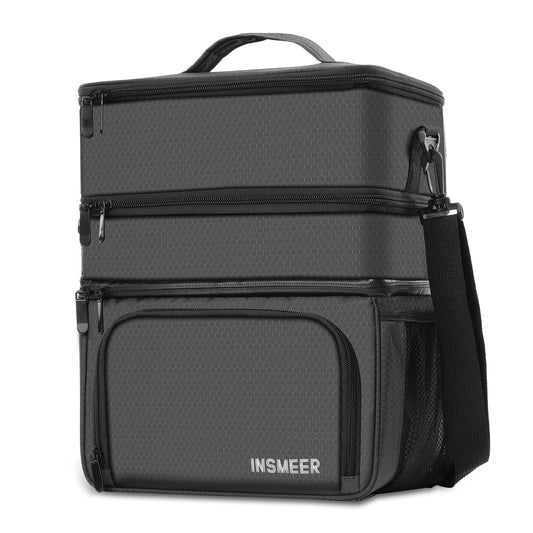 INSMEER 20L 3 layer Lunch Bags Black