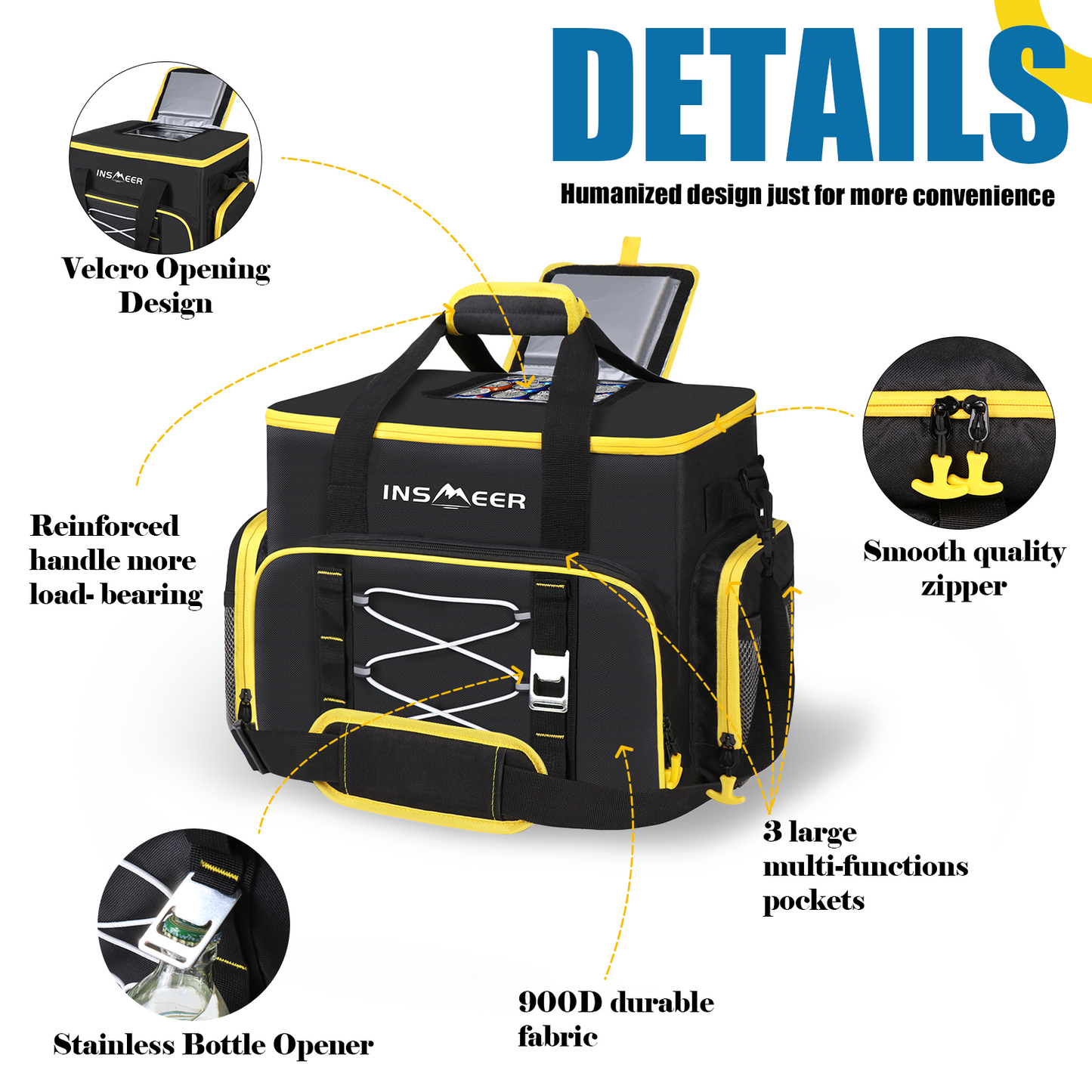 45L Large Cooler Bag with Hard bottom