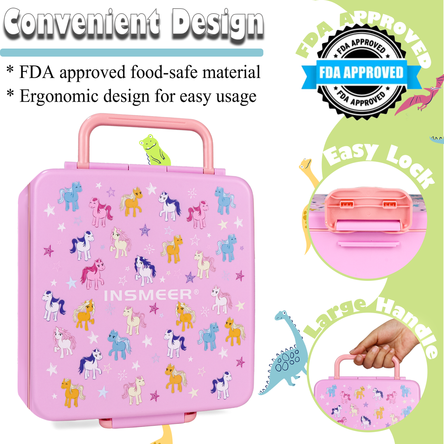 Lunch Box Bento for Kids Pink