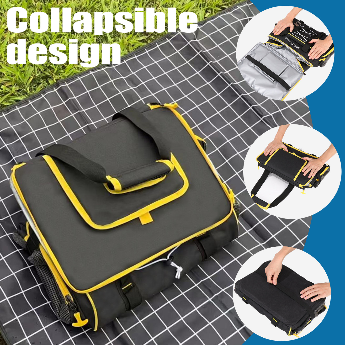 45L Large Cooler Bag with Hard bottom