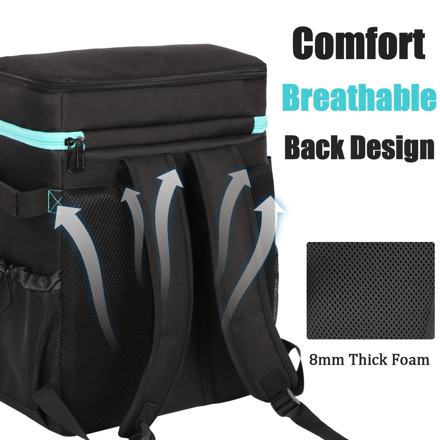 INSMEER 30L Large Cooler Backpack Black